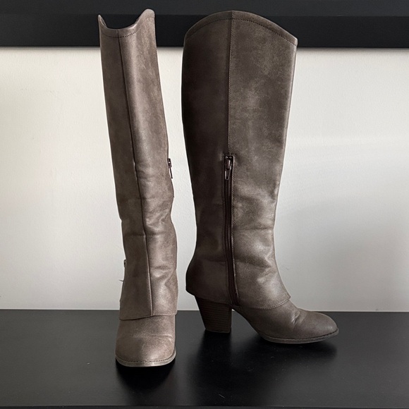 Shoes - Brown Faux Cowgirl Boots